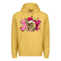 Antique Gold Pink Christmas Joy skeleton Premium Hoodie - NancyCooperArtShop