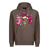 Coffee Pink Christmas Joy skeleton Premium Hoodie - NancyCooperArtShop