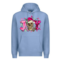 Colony Blue Pink Christmas Joy skeleton Premium Hoodie - NancyCooperArtShop