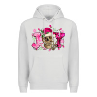 Dove Grey Pink Christmas Joy skeleton Premium Hoodie - NancyCooperArtShop