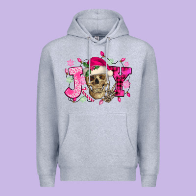 Pink Christmas Joy Skeleton Premium Hoodie Designed By Nancycooperartshop