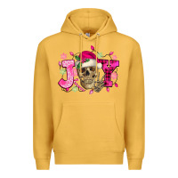 Mustard Pink Christmas Joy skeleton Premium Hoodie - NancyCooperArtShop
