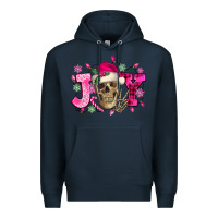 Navy Pink Christmas Joy skeleton Premium Hoodie - NancyCooperArtShop