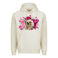 Oatmeal Heather Pink Christmas Joy skeleton Premium Hoodie - NancyCooperArtShop
