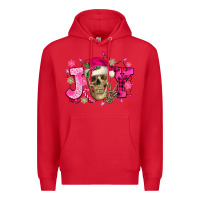 Red Pink Christmas Joy skeleton Premium Hoodie - NancyCooperArtShop