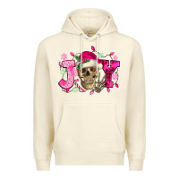 Sandshell Pink Christmas Joy skeleton Premium Hoodie - NancyCooperArtShop