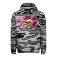 Slate Camo Pink Christmas Joy skeleton Premium Hoodie - NancyCooperArtShop