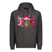 Smoke Pink Christmas Joy skeleton Premium Hoodie - NancyCooperArtShop