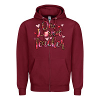 Burgundy one loved teacher Zipper Hoodie - JahusDesignShop