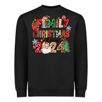 Black family christmas crew 2024 Heavyweight Sweatshirt - Zillion Design Studio