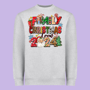 Family Christmas Crew 2024 Heavyweight Sweatshirt Designed By Zillion Design Studio