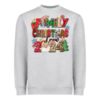 Heather Grey family christmas crew 2024 Heavyweight Sweatshirt - Zillion Design Studio