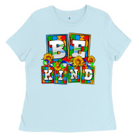 Baby Blue bee kind autism Ladies Tee - AdoDesignShop