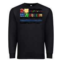 Black autism usa flag Premium Sweatshirt - MaliasSmallBusiness