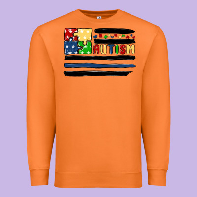 Autism Usa Flag Premium Sweatshirt Designed By Maliassmallbusiness