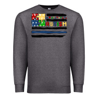 Charcoal Heather autism usa flag Premium Sweatshirt - MaliasSmallBusiness