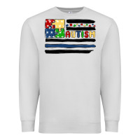 Dove Grey autism usa flag Premium Sweatshirt - MaliasSmallBusiness