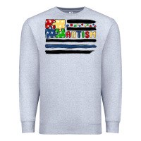 Heather Grey autism usa flag Premium Sweatshirt - MaliasSmallBusiness