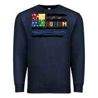 Navy autism usa flag Premium Sweatshirt - MaliasSmallBusiness
