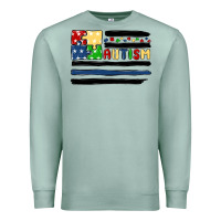 Seafoam autism usa flag Premium Sweatshirt - MaliasSmallBusiness