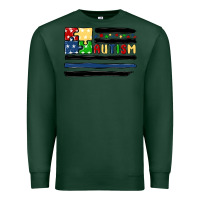 Sports Green autism usa flag Premium Sweatshirt - MaliasSmallBusiness