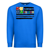 True Royal autism usa flag Premium Sweatshirt - MaliasSmallBusiness