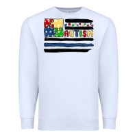 White autism usa flag Premium Sweatshirt - MaliasSmallBusiness