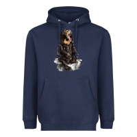 Navy Malayan Sun Bear Heavyweight Hoodie - LillyAllenDesigns