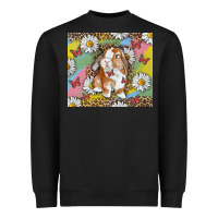 Black Watercolor Easter Bunny With Daisy Heavyweight Sweatshirt - RanaPortraitStore