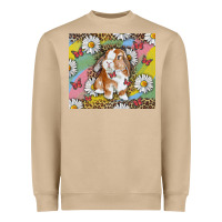 Mushroom Watercolor Easter Bunny With Daisy Heavyweight Sweatshirt - RanaPortraitStore