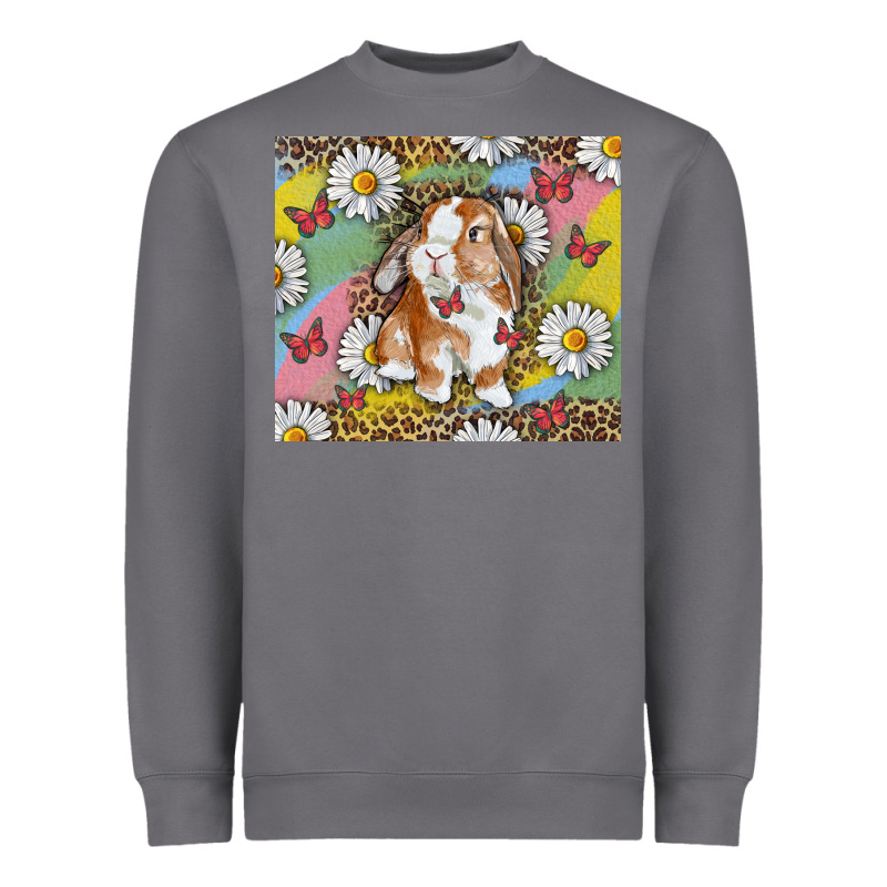Watercolor Easter Bunny With Daisy Heavyweight Sweatshirt by RanaPortraitStore | Teevron