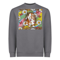 Storm Watercolor Easter Bunny With Daisy Heavyweight Sweatshirt - RanaPortraitStore
