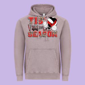 Tis' The Season Volleyball Vintage Hoodie Designed By Zillion Design Studio