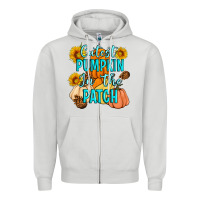 Dove Grey Cutest Pumpkin In The Patch Zipper Hoodie - Artiststas