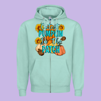 Cutest Pumpkin In The Patch Zipper Hoodie Designed By Artiststas