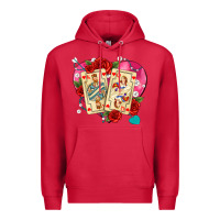 Cardinal playing cards roses and pearls Premium Hoodie - AdoDesignShop