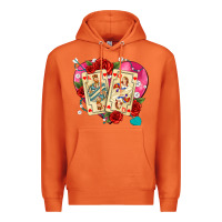 Carrot playing cards roses and pearls Premium Hoodie - AdoDesignShop