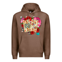 Chestnut playing cards roses and pearls Premium Hoodie - AdoDesignShop