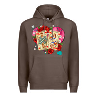 Coffee playing cards roses and pearls Premium Hoodie - AdoDesignShop