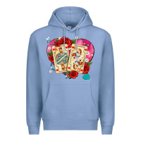 Colony Blue playing cards roses and pearls Premium Hoodie - AdoDesignShop