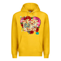 Lemon playing cards roses and pearls Premium Hoodie - AdoDesignShop