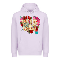 Lilac playing cards roses and pearls Premium Hoodie - AdoDesignShop