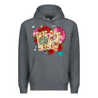 Rock playing cards roses and pearls Premium Hoodie - AdoDesignShop