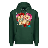 Sports Green playing cards roses and pearls Premium Hoodie - AdoDesignShop