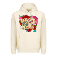 Tofu playing cards roses and pearls Premium Hoodie - AdoDesignShop