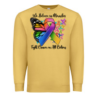 Antique Gold we believe in miracles fight cancer in all colors Premium Sweatshirt - MaliasSmallBusiness