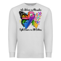 Dove Grey we believe in miracles fight cancer in all colors Premium Sweatshirt - MaliasSmallBusiness