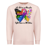 Pale Pink we believe in miracles fight cancer in all colors Premium Sweatshirt - MaliasSmallBusiness