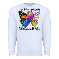 White we believe in miracles fight cancer in all colors Premium Sweatshirt - MaliasSmallBusiness