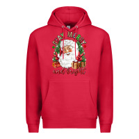 Cardinal Stay Merry and bright Christmas with santa Premium Hoodie - NancyCooperArtShop